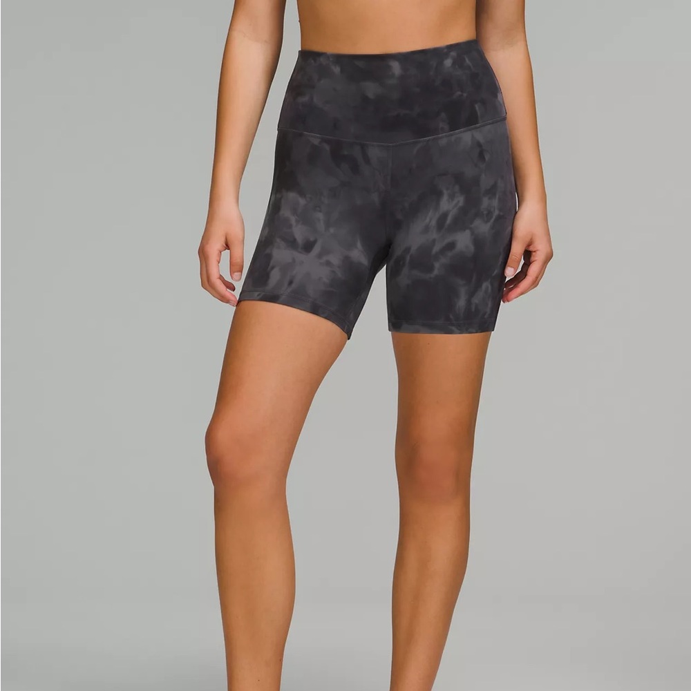 NWT Lululemon Align High-Rise Short 6” Diamond Dye Grey Size 10 Bike Shorts